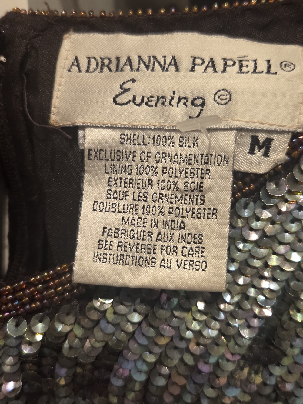 Adrianna Papell Iridescent Sequin Evening Top